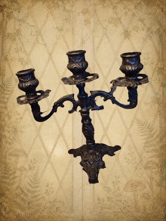 Other - Beyond Midnight 🦉🧚‍♂️ Vintage Brass 3 Arms Candlestick Holder